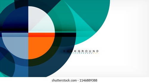 Vector circle abstract background, geometric template