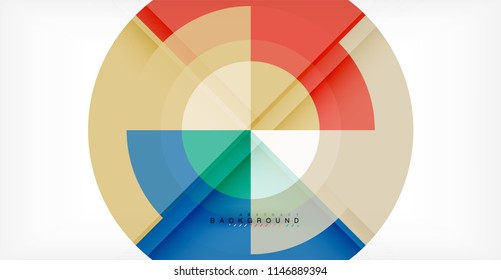 Vector circle abstract background, geometric template