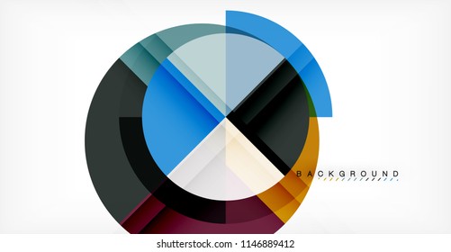 Vector circle abstract background, geometric template