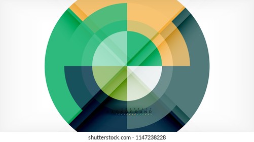 Vector circle abstract background, geometric template
