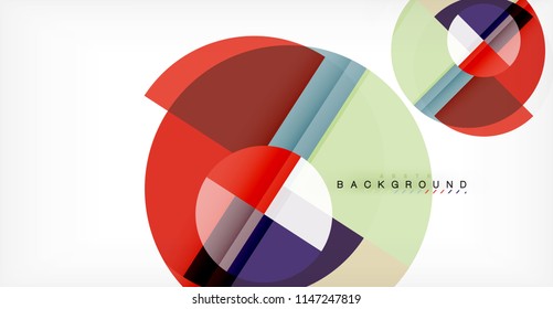 Vector circle abstract background, geometric template