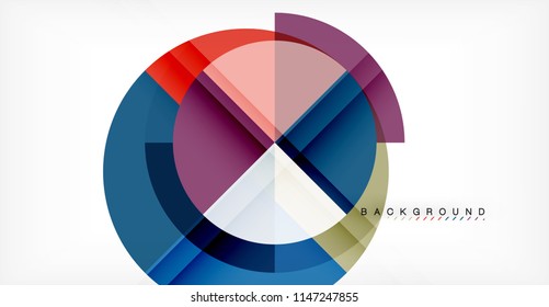 Vector circle abstract background, geometric template
