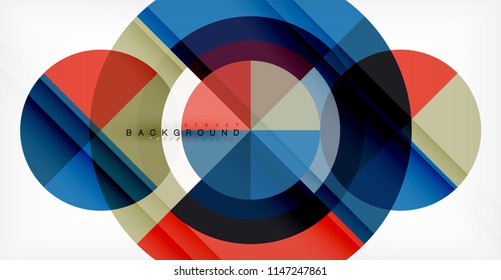 Vector circle abstract background, geometric template