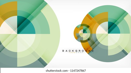 Vector circle abstract background, geometric template