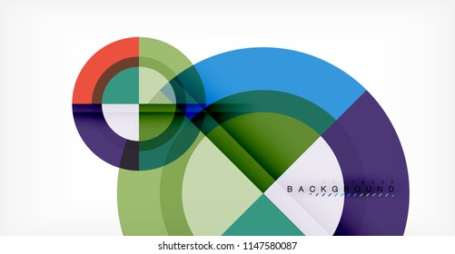Vector circle abstract background, geometric template