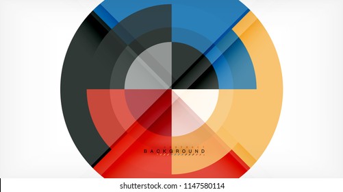 Vector circle abstract background, geometric template