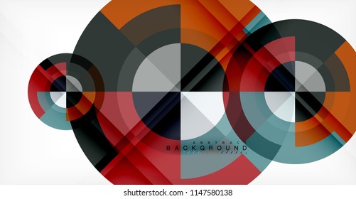Vector circle abstract background, geometric template