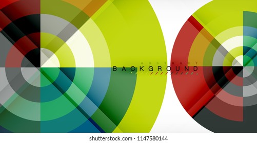 Vector circle abstract background, geometric template
