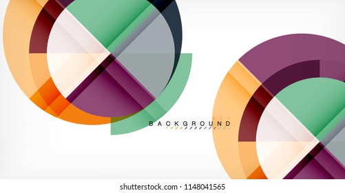 Vector circle abstract background, geometric template