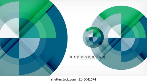Vector circle abstract background, geometric template