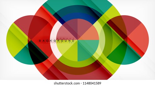Vector circle abstract background, geometric template