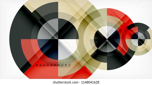 Vector circle abstract background, geometric template