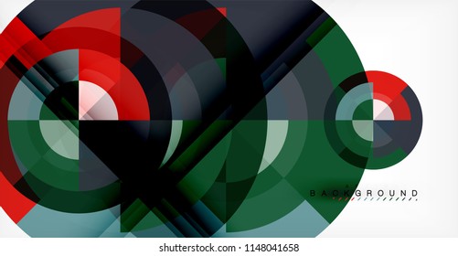 Vector circle abstract background, geometric template