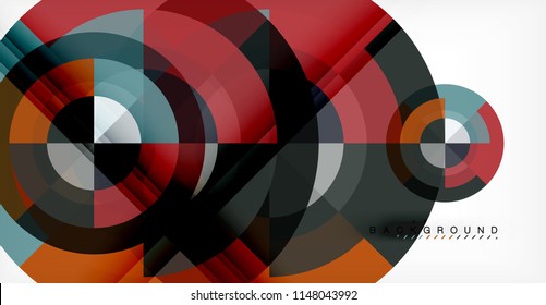 Vector circle abstract background, geometric template