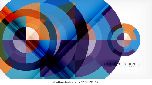 Vector circle abstract background, geometric template