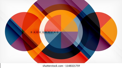 Vector circle abstract background, geometric template