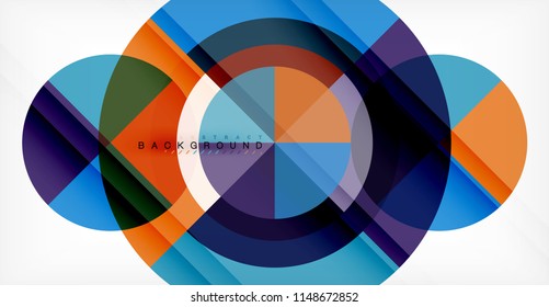 Vector circle abstract background, geometric template