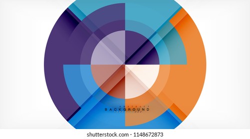 Vector circle abstract background, geometric template
