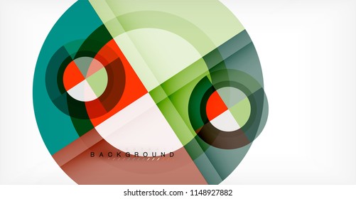 Vector circle abstract background, geometric template