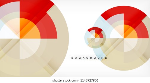Vector circle abstract background, geometric template