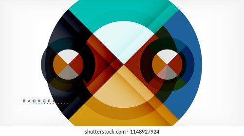 Vector circle abstract background, geometric template