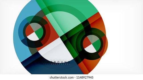 Vector circle abstract background, geometric template