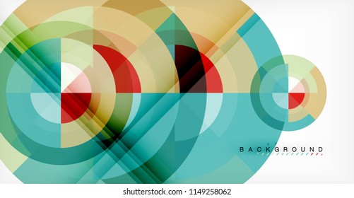 Vector circle abstract background, geometric template