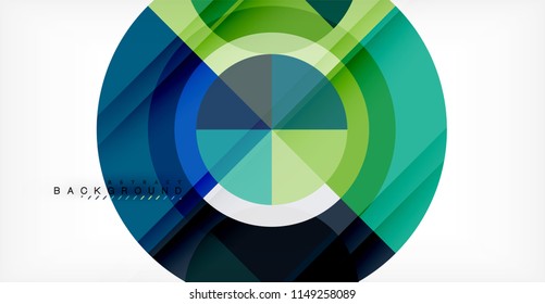 Vector circle abstract background, geometric template