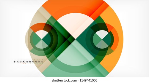 Vector circle abstract background, geometric template