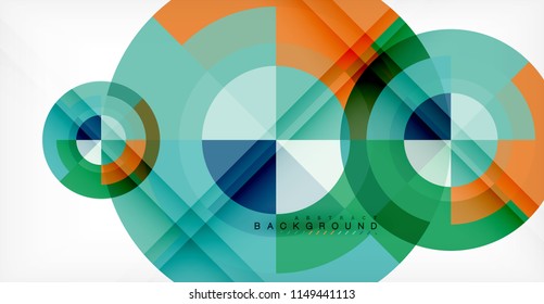 Vector circle abstract background, geometric template