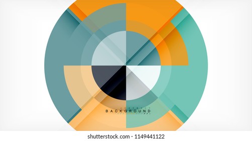Vector circle abstract background, geometric template