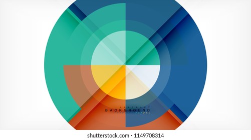 Vector circle abstract background, geometric template