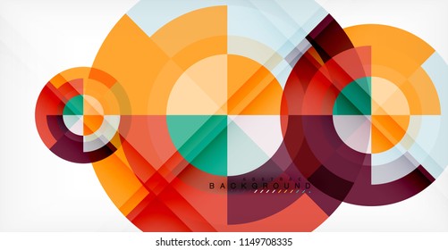 Vector circle abstract background, geometric template