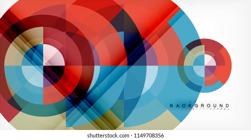 Vector circle abstract background, geometric template