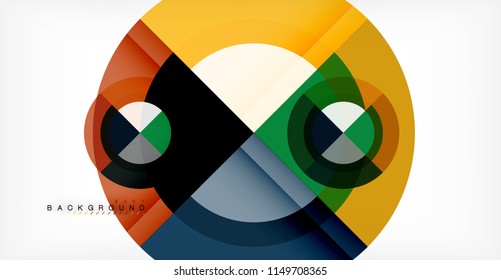 Vector circle abstract background, geometric template