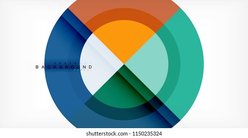 Vector circle abstract background, geometric template