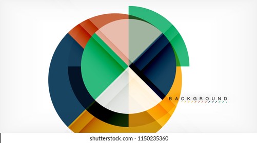 Vector circle abstract background, geometric template