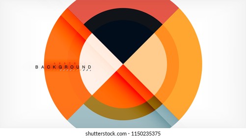 Vector circle abstract background, geometric template