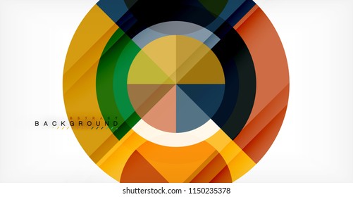 Vector circle abstract background, geometric template