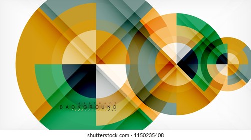 Vector circle abstract background, geometric template