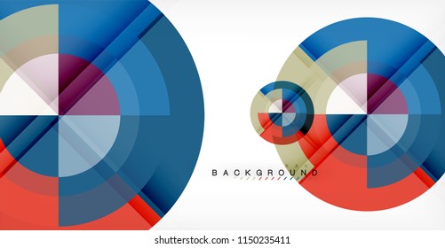 Vector circle abstract background, geometric template