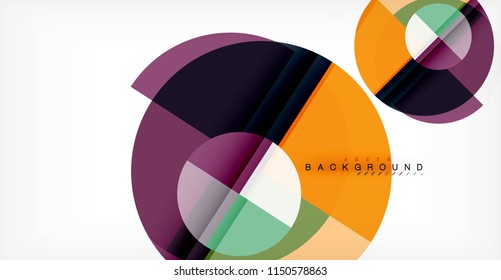 Vector circle abstract background, geometric template