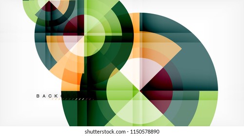 Vector circle abstract background, geometric template