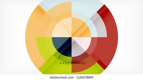 Vector circle abstract background, geometric template