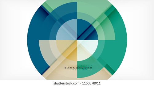 Vector circle abstract background, geometric template