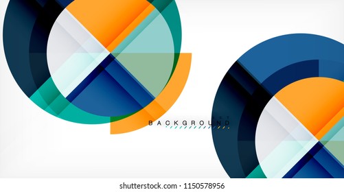 Vector circle abstract background, geometric template