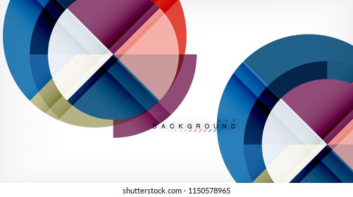 Vector circle abstract background, geometric template