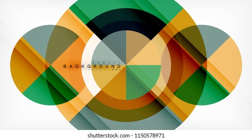 Vector circle abstract background, geometric template