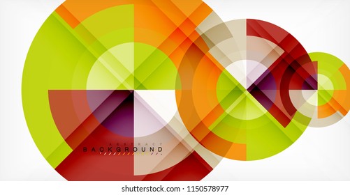 Vector circle abstract background, geometric template