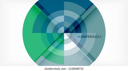 Vector circle abstract background, geometric template